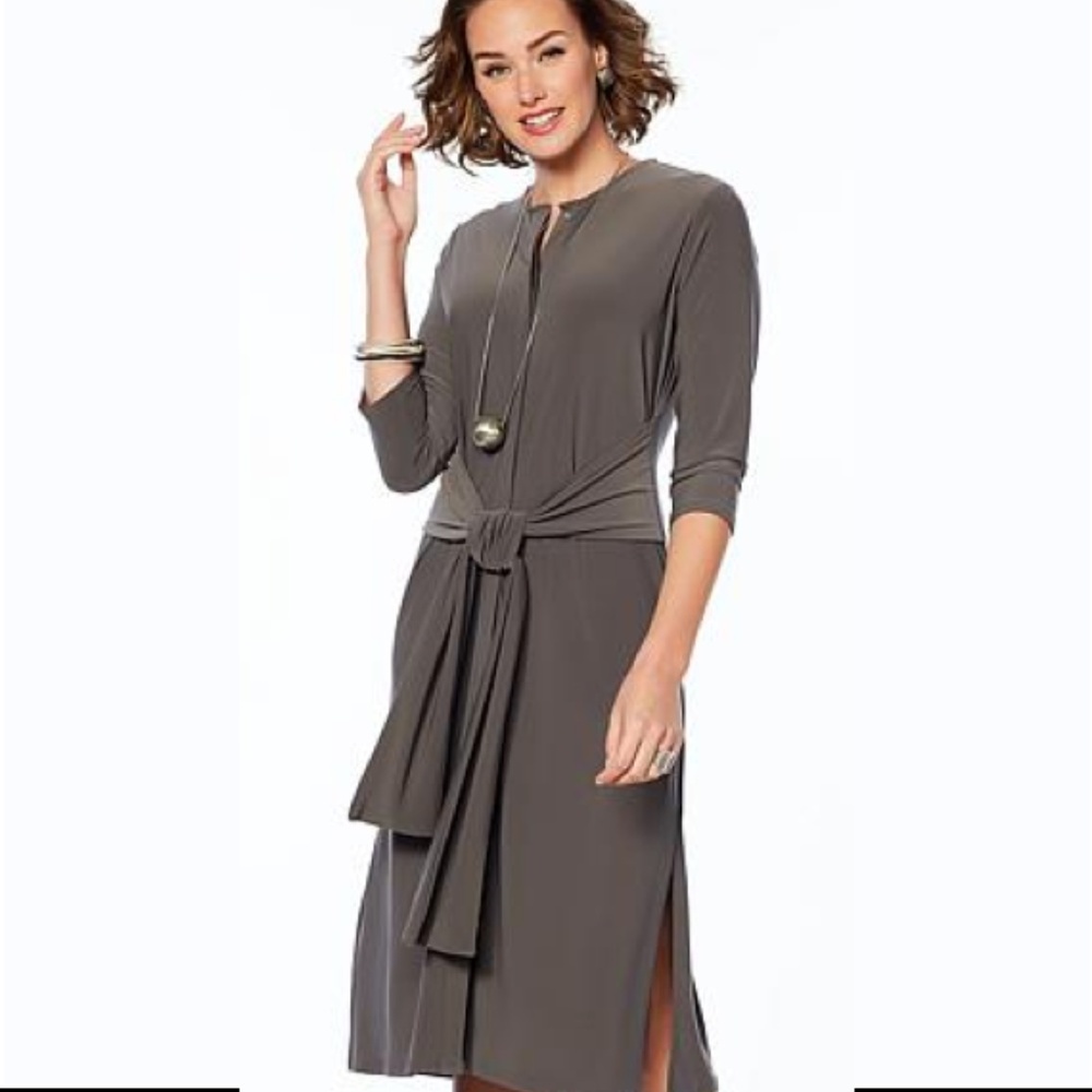 MarlaWynne Matte Jersey Tie-Front Dress